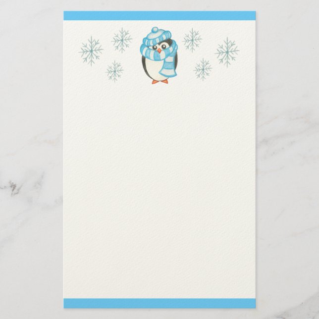 Christmas Penguin Stationery (Front)