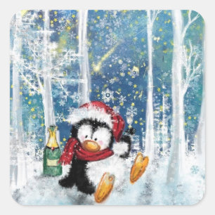 Christmas Penguin Stickers
