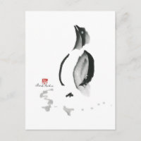 Christmas Penguin, Sumi-e