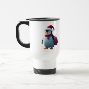 Christmas penguin travel mug
