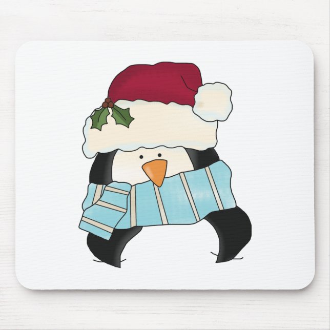 Christmas Penguin Tshirts and Gifts Mouse Mat (Front)