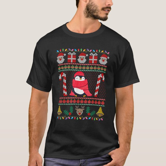 Christmas Penguin Ugly Sweater Cute Holiday Winter (Front)