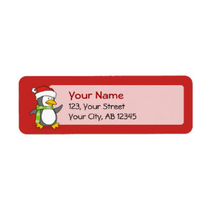 Christmas penguin walking on snow