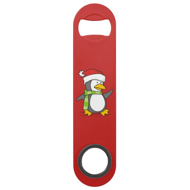 Christmas penguin walking on snow (Front)