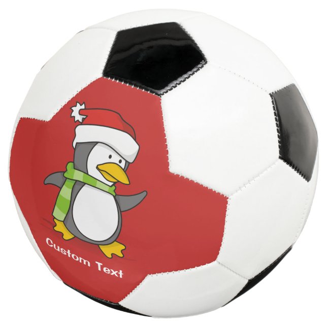 Christmas penguin walking on snow football (Three Quarter)