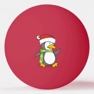 Christmas penguin walking on snow ping pong ball