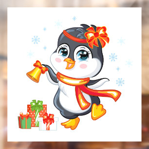 Christmas Penguin Window Cling