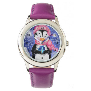 Christmas Penguin with Gift Watch