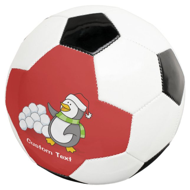 Christmas penguin with snow balls waving (Three Quarter)