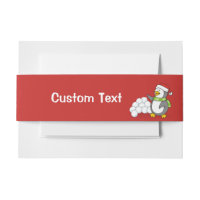 Christmas penguin with snow balls waving