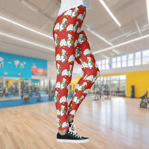 Christmas penguin with snow balls waving leggings
