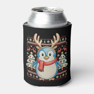 Christmas Penguin Xmas Ugly Sweater Snow Holiday Can Cooler