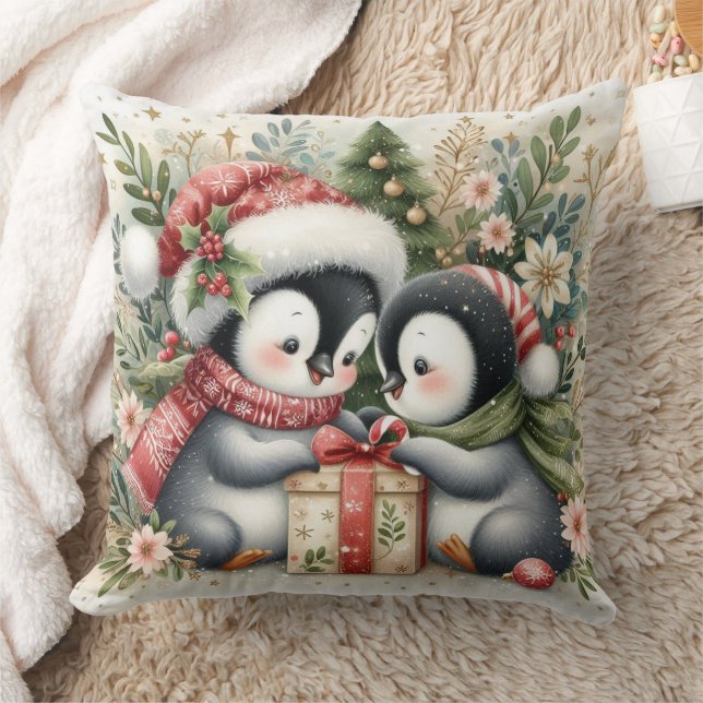 Christmas Penguins 5 Cushion (Blanket)
