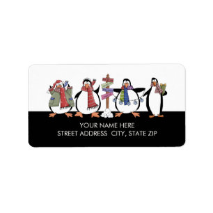 Christmas Penguins Address Mailing Labels