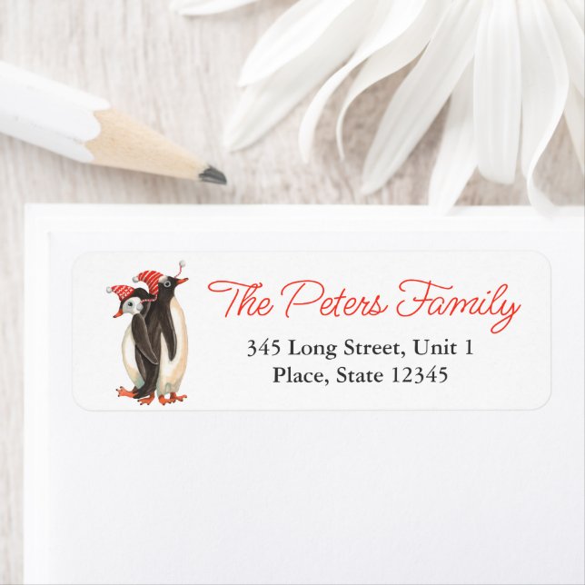 Christmas Penguins | Address Return Labels (Insitu)