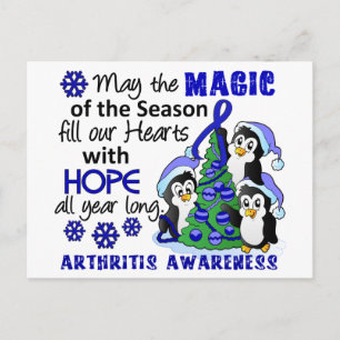 Christmas Penguins Arthritis Holiday Postcard
