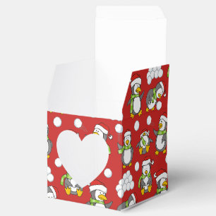Christmas penguins background favour box