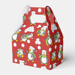Christmas penguins background favour box