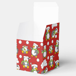 Christmas penguins background favour box