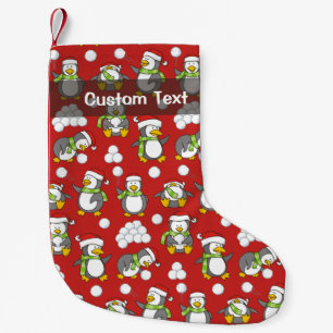 Christmas penguins background small christmas stocking