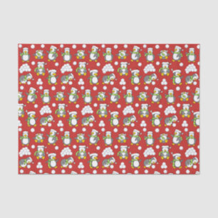 Christmas penguins background tissue paper