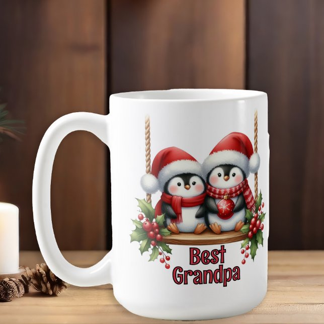 Christmas Penguins Best Grandpa Coffee Mug (Cute Christmas Penguins Best Grandpa Mug)