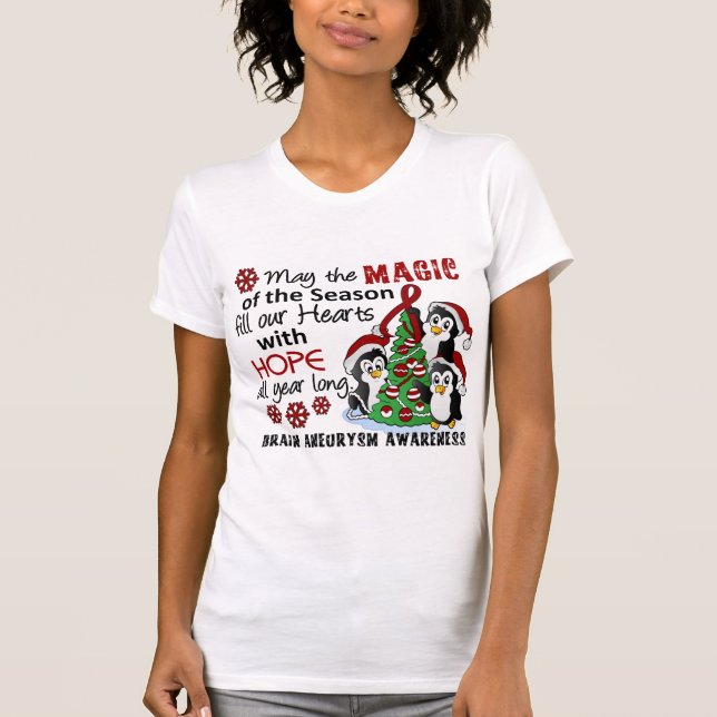Christmas Penguins Brain Aneurysm T-Shirt (Front)