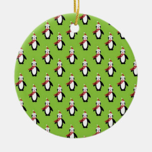 Christmas Penguins Ceramic Tree Decoration