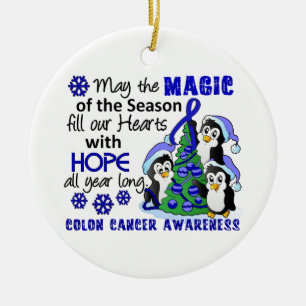 Christmas Penguins Colon Cancer Ceramic Tree Decoration