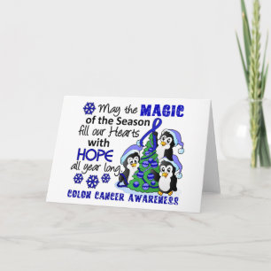 Christmas Penguins Colon Cancer Holiday Card