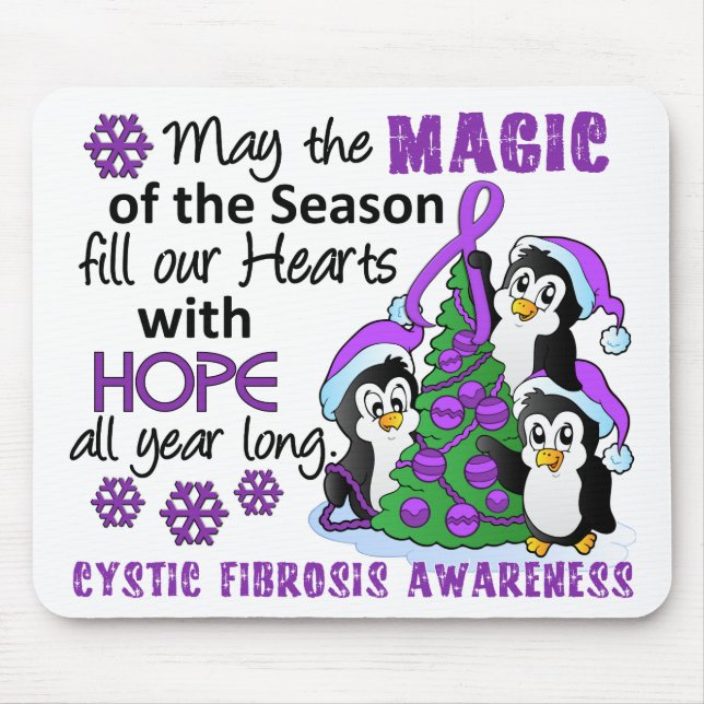 Christmas Penguins Cystic Fibrosis Mouse Mat (Front)