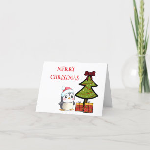 Christmas Penguins Folded Holiday Card