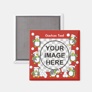 Christmas Penguins Frame Magnet