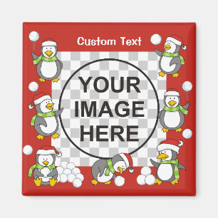 Christmas Penguins Frame Magnet