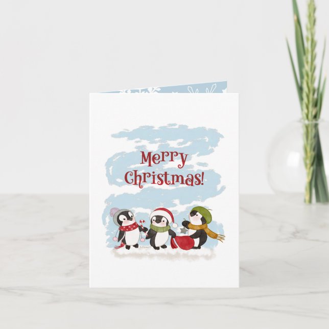 Christmas Penguins Greeting  Card (Front)
