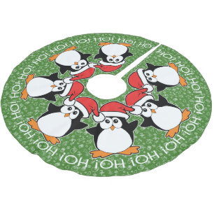 Christmas Penguins Ho! HO! Ho! Brushed Polyester Tree Skirt
