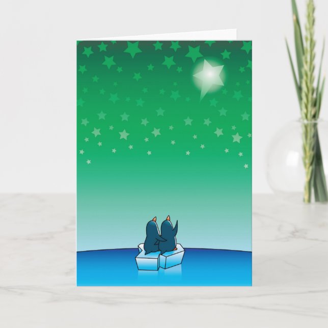 Christmas penguins holiday card (Front)