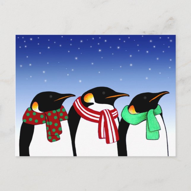 Christmas Penguins Holiday Post Card (Front)