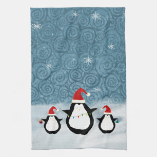 Christmas Penguins Kitchen Towel
