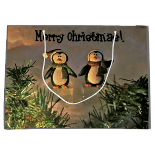 Christmas Penguins Large Gift Bag