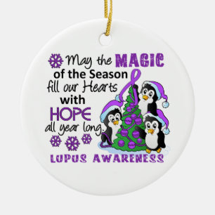 Christmas Penguins Lupus Ceramic Tree Decoration