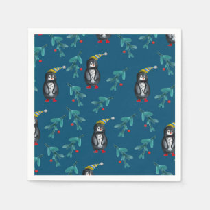 Christmas Penguins  Napkin