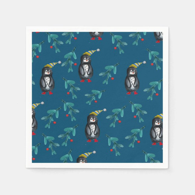 Christmas Penguins  Napkin (Front)