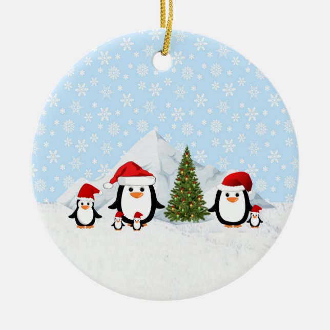 Christmas Penguins Ornament (Front)