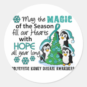 Christmas Penguins PKD Classic Round Sticker