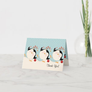 Christmas Penguins Thank You Notes