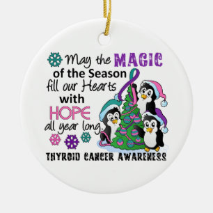 Christmas Penguins Thyroid Cancer Ceramic Tree Decoration