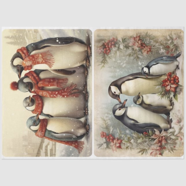 Christmas Penguins  Tissue Paper (Front)