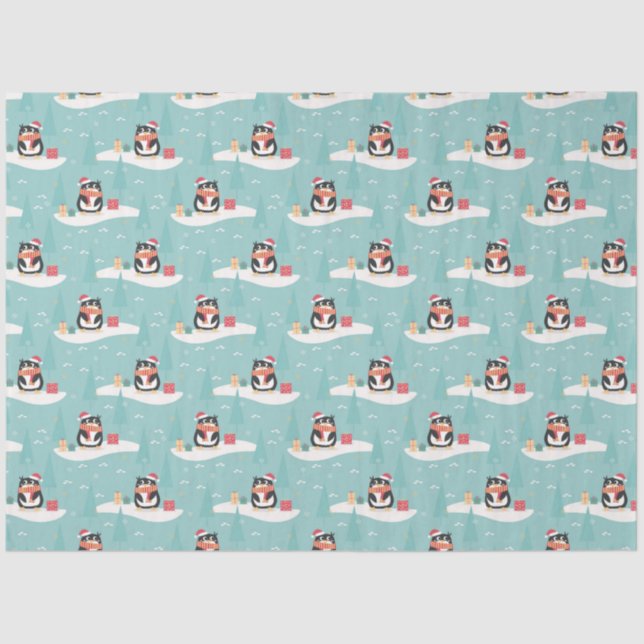 Christmas Penguins Tissue Paper (Front)