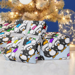 Christmas Penguins Wrapping Paper<br><div class="desc">Adorably cute Christmas penguins gift wrapping</div>